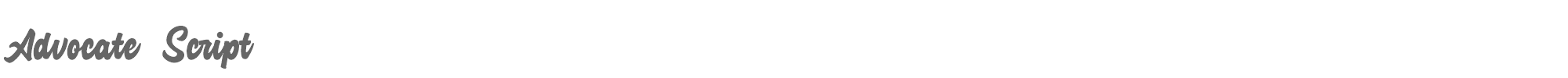 Sample characters Advocate Script Font